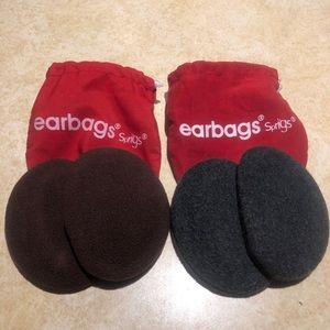 Brown and gray ear bags